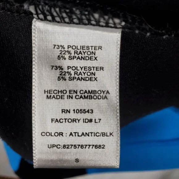 DEREK LAM For Design Nation Sheath Midi Dress Size Small - Black/Atlantic Blue - Picture 7 of 8